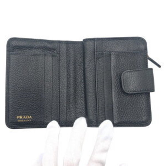 PRADA Black Leather Bifold Wallet Folding - Picture 5 of 9